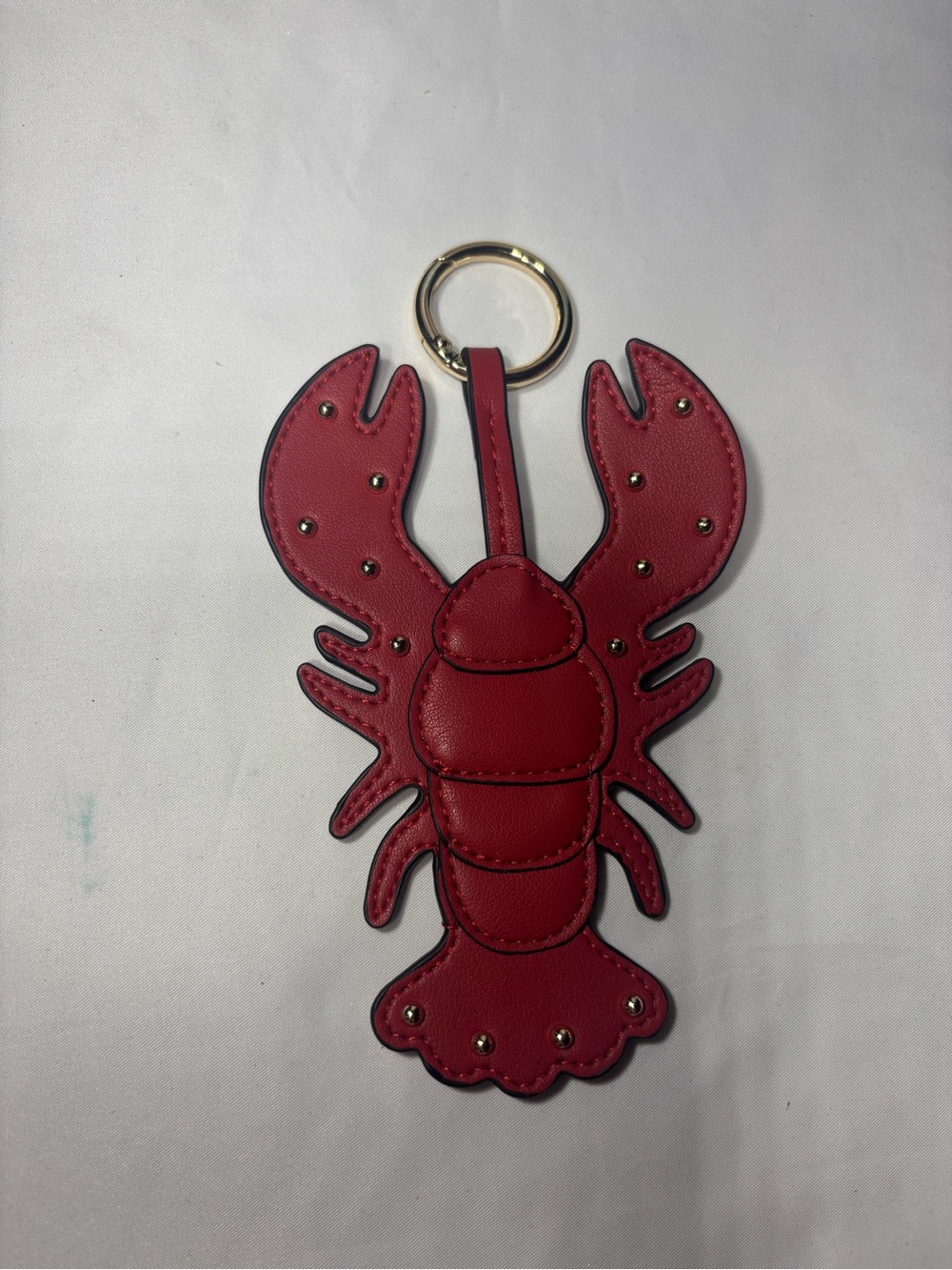 New Bag Charm Red Lobster Leather Keychain Charm
